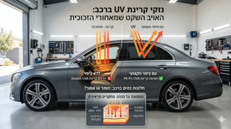 נזקי קרינת UV בתוך הרכב