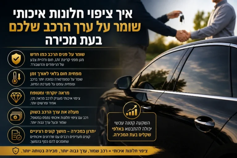 איך ציפוי חלונות איכותי שומר על ערך הרכב שלכם בעת מכירה
